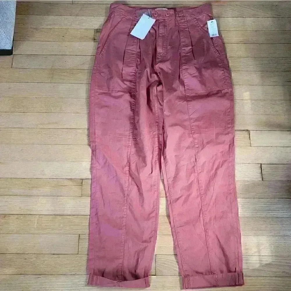 Joie Shore Cotton Burnt Clay Trouser Pants Size 10 - Picture 3 of 10